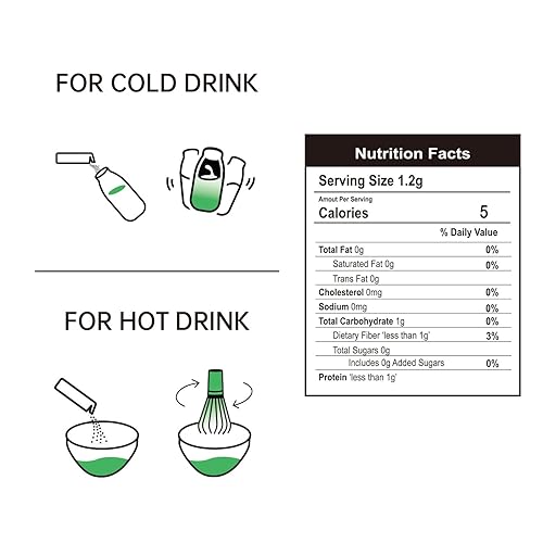 Miniatura 2 de Auténtico té verde matcha ceremonial USDA Orgánico Premium Matcha en polvo para beber y café con leche 100% puro, sin aditivos, 21 barras