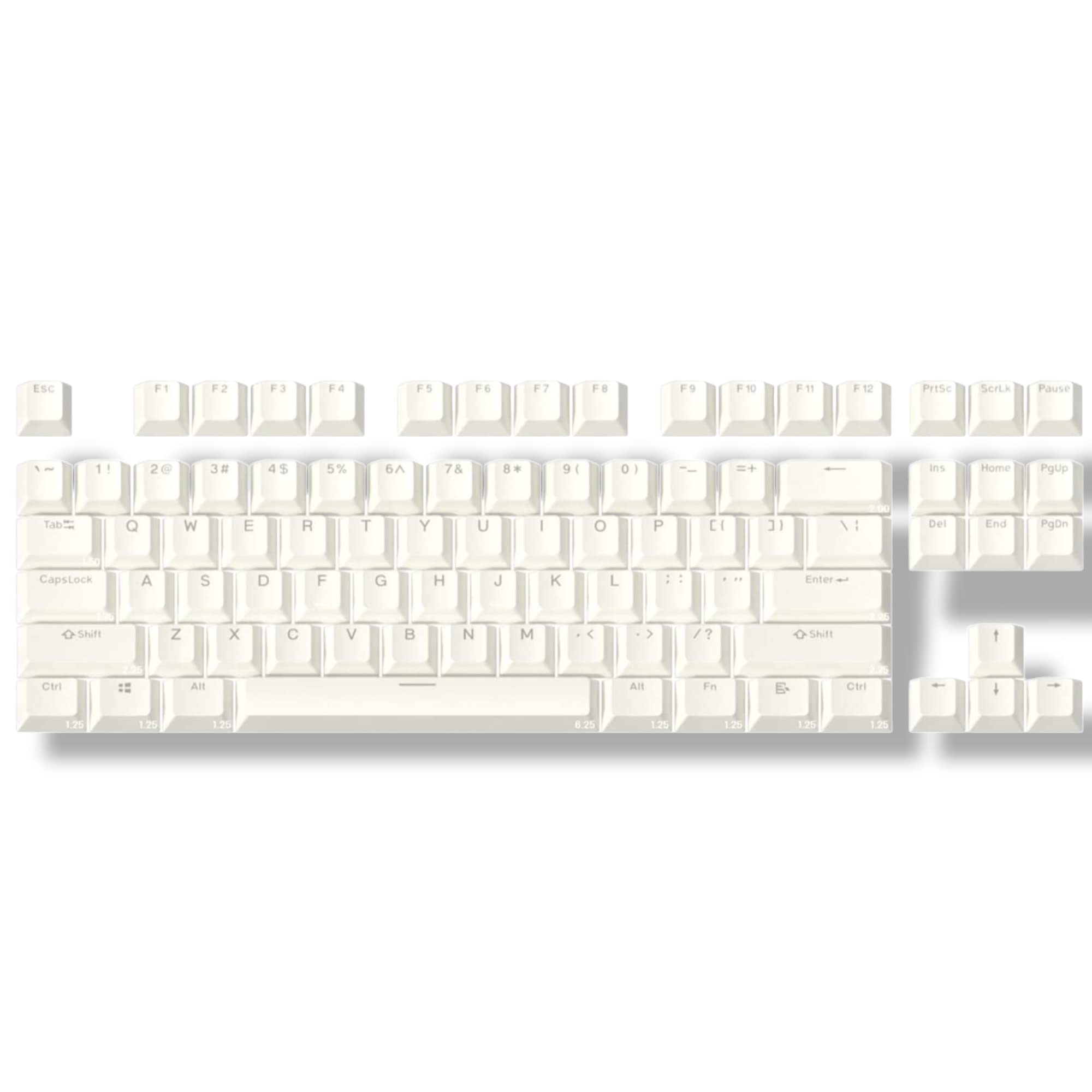 GoodsciousKeycaps for Keyboard 87-pc Set - Replacement Key Caps - Compatible for G813 G815 G913 G915TKL RGB Mechanical Gaming Keyboard - White