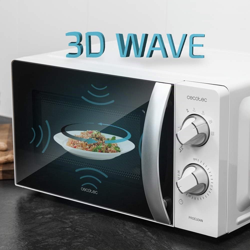 Microondas ProClean 2010 20L 700W Ready2Clean 6 Stufen Timer Auftaumodus 3 D Wave Weiß Schwarz