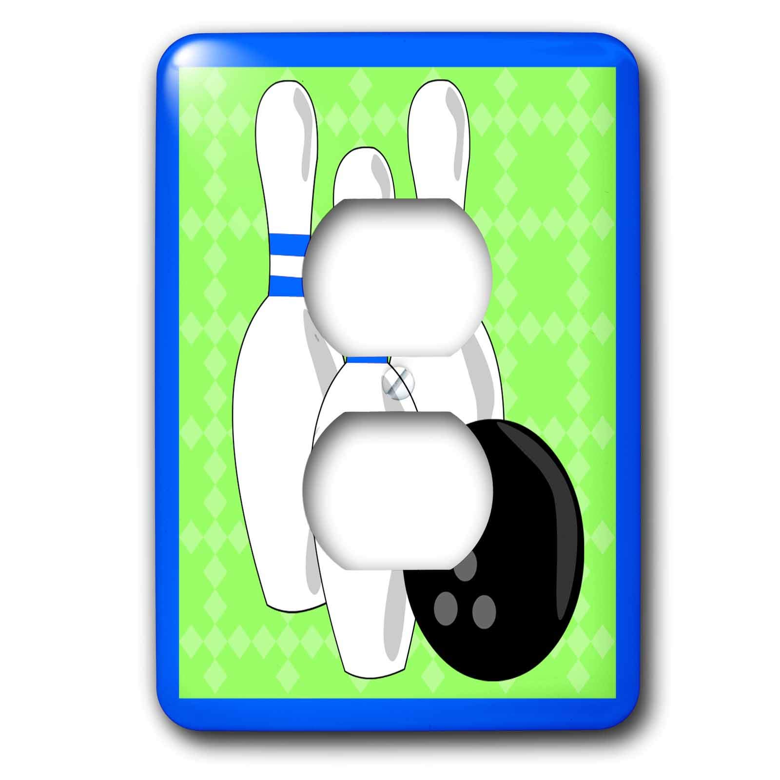 Cache-prise vert/bleu 3dRose LSP_43150_6 plaque interrupteur design mural