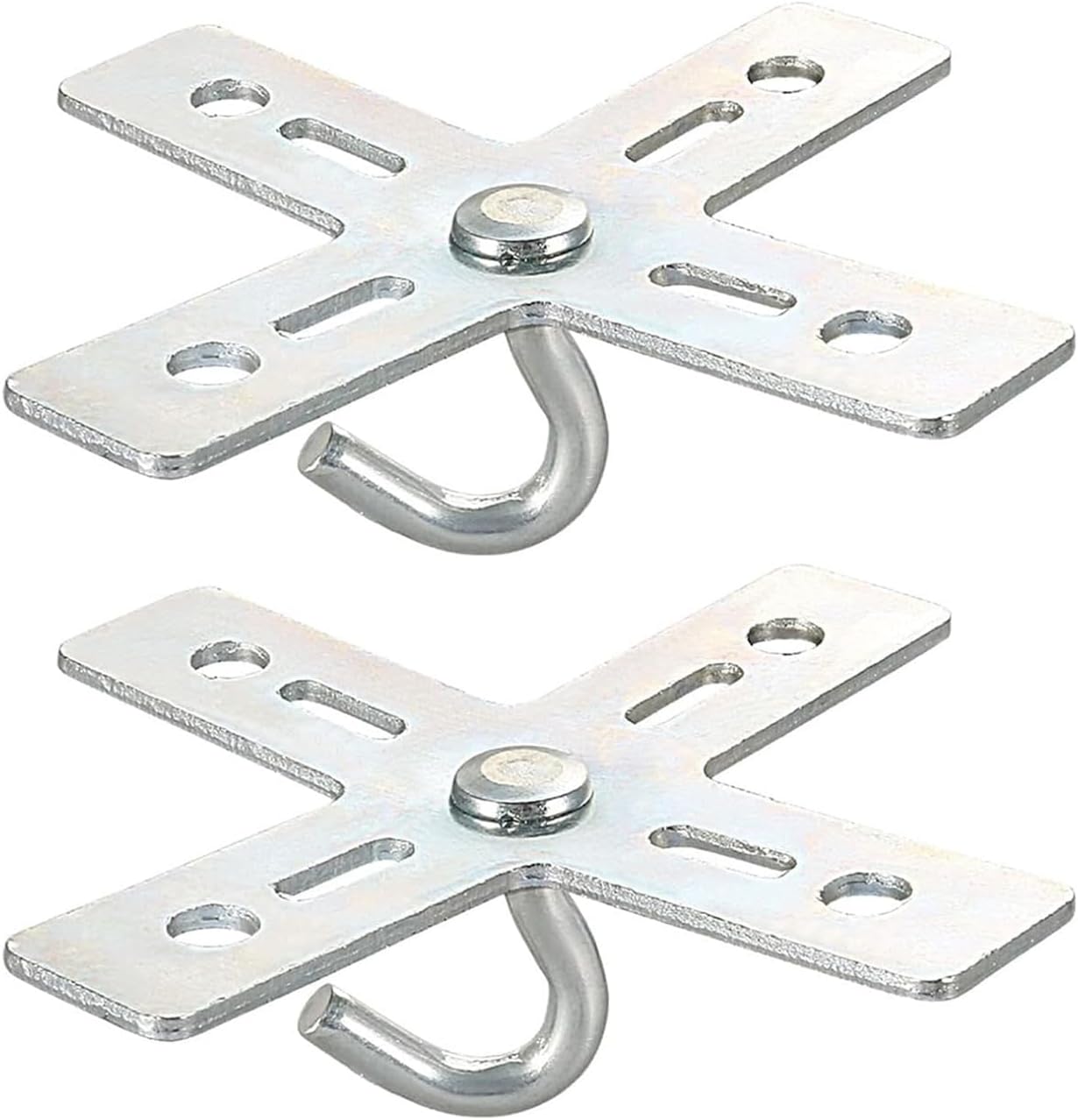 2PCS Light Fixture Ceiling Hook Kit Cross Slotted Metal Mounting Plate Fan Installation Bracket Load Capacity 17.64 lbs for Suspended Crystal Chandeliers