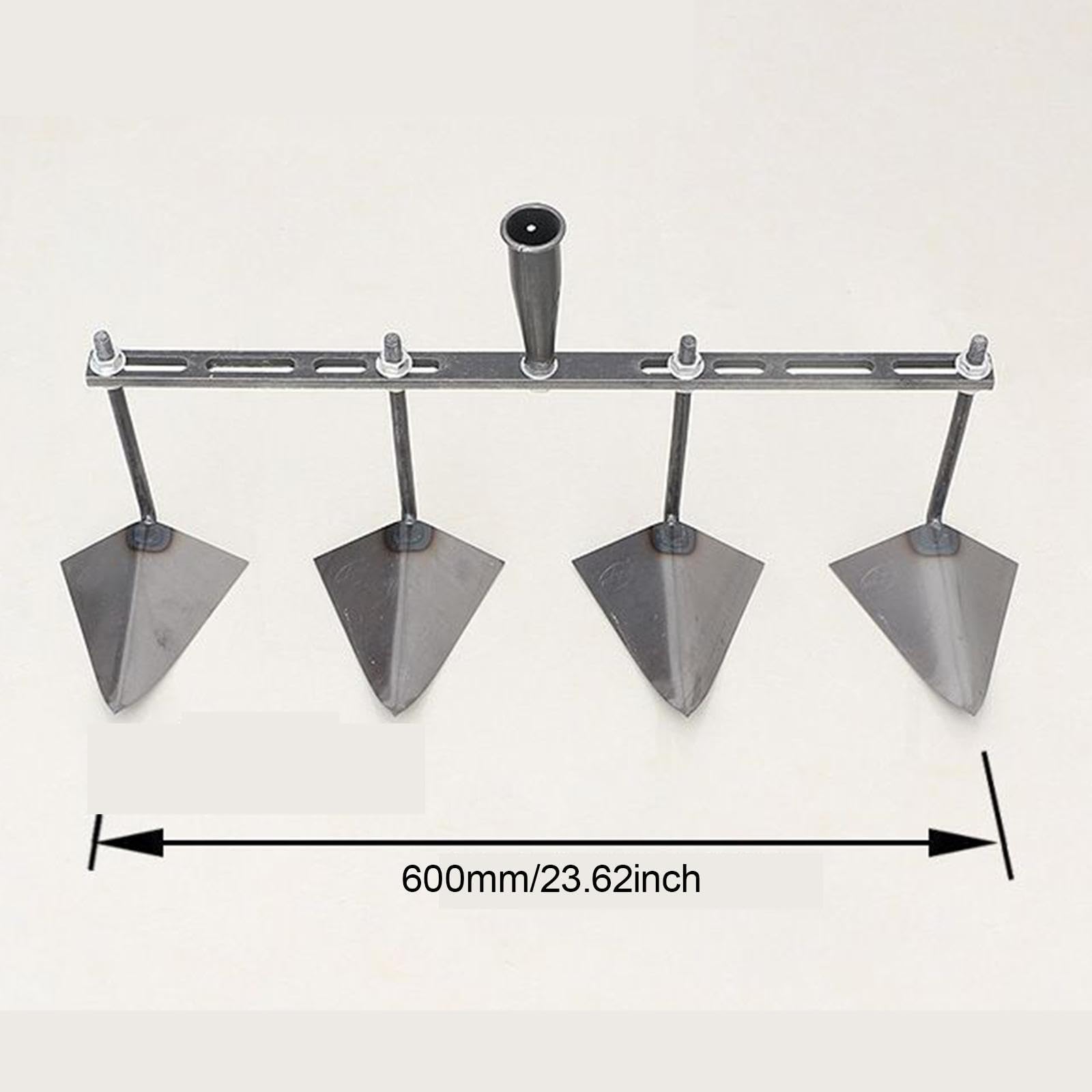 Houe de Jardin, Tête Triangulaire, Outil de Jardin, Houe à Main, Distance Réglable pour Ameublir, Planter, Débutants, Cultiver, 60 Cm à Quatre Têtes