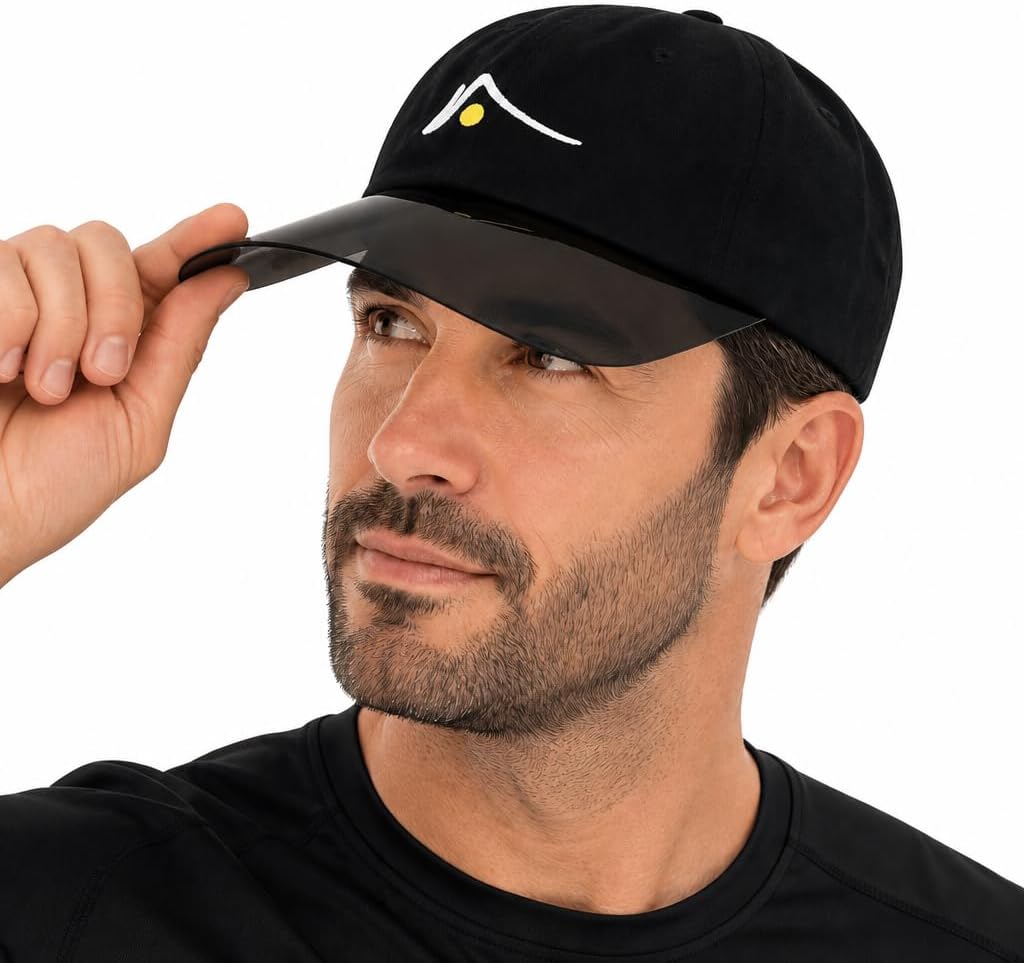 VISTO Transparent Brim Baseball Hat - Obstruction Free Visibility & UV Sun Protection Cap for Golf, Pickleball & Tennis