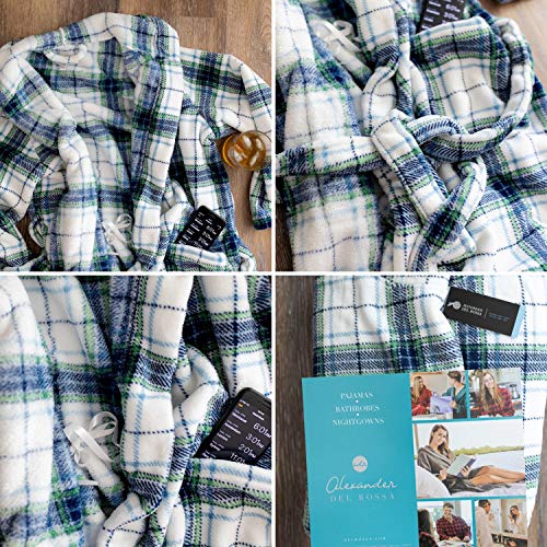 Alexander Del Rossa Men’s Robe, Plush Fleece Hooded Bathrobe With Two Large Front Pockets And Tie Closure, Steel Gray, Large-X-Large #TOP4