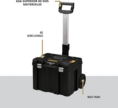 Miniatura 5 de DEWALT Caja de herramientas con ruedas modular, caja de herramientas rodante grande con mango telescópico, portador portátil almacenamiento profundo