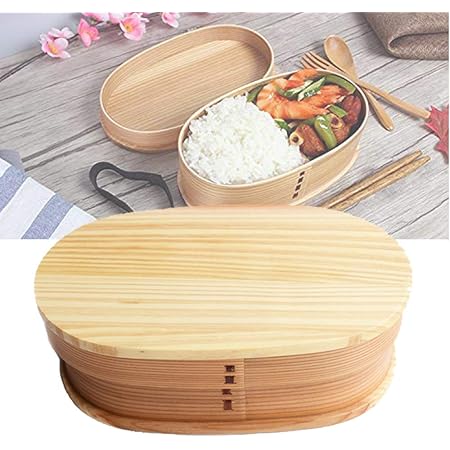 Amazon Kunsyoukim お弁当箱 木製 曲げわっぱ 一段 ランチボックス 2色 高背小判弁当箱 漆塗り 男子 女子 大人 子供 高校生用 スリム おしゃれ 運動会 遠足 通勤 麺 丼 ナチュラル 天然木 木地 保湿 べんとうばこ 魅せ弁 漆器 杉 食事 贈り物 原木色