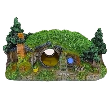 Ulifery Natural Aquarium Decoration Hobbit House Small Fish Tank Ornament Cave Reptile Hole Shelter for Betta Hiding/Miniature Garden