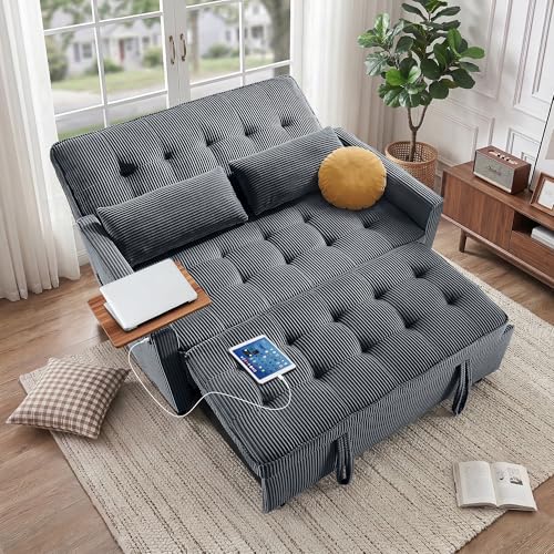 QSQG Sleeper Sofa Bed, 54'' Convertible Pull Out Couch with Small...