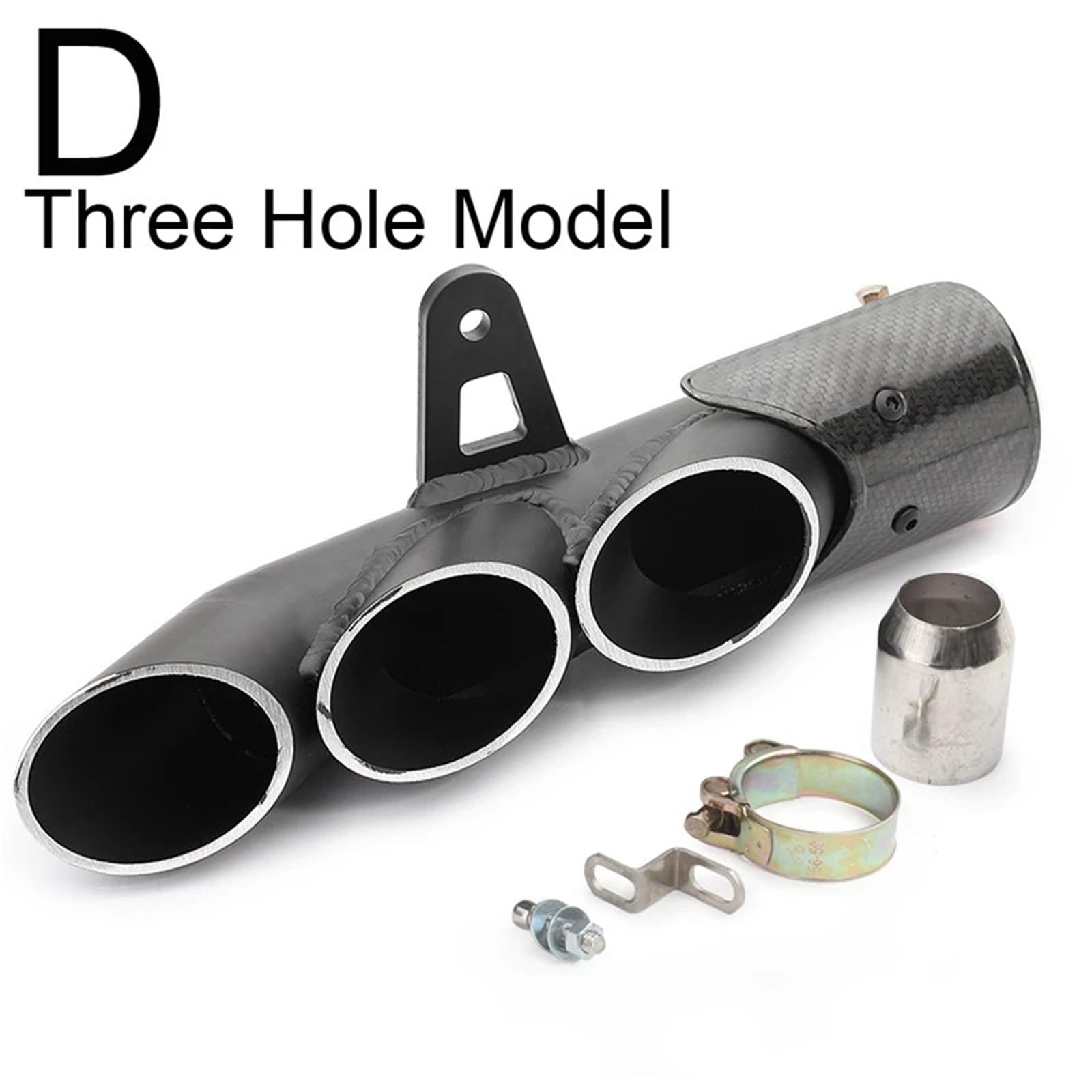 Uitlaat eindpijp Rura wydechowa motocykla Slip On Tłumik do CMX 500 CMX500 GSX-R750 GSXR750 GSXR 750 YZF R6 YZF-R6 ZX6R ZX636 ZX6R uitlaat flexibele buis(THREE HOLE CARBON)