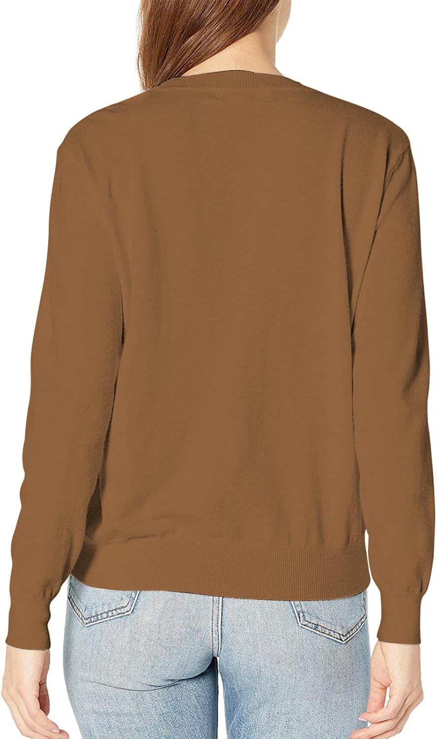 QUALFORT Women's Sweaters Long Sleeve Soft Lightweight Basic Knitted Pullover Sweater - Image 2