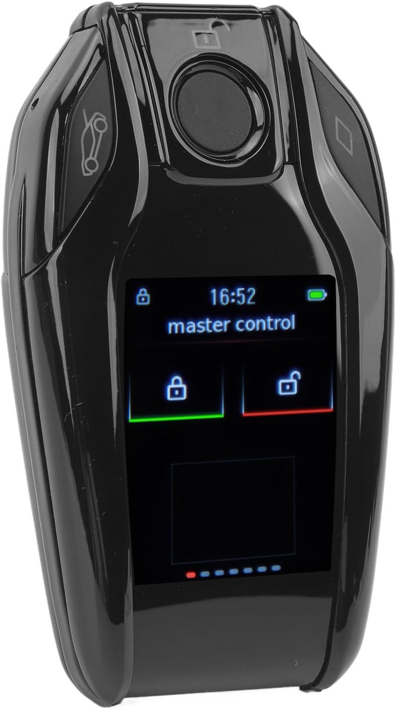 Smart LCD Screen Remote Car Key Fob for One Click Start Cars - Keyless Entry Anti Lost System with Automatic Lock and Unlock Functions - Durable Zinc Alloy Bezel Shell and Long