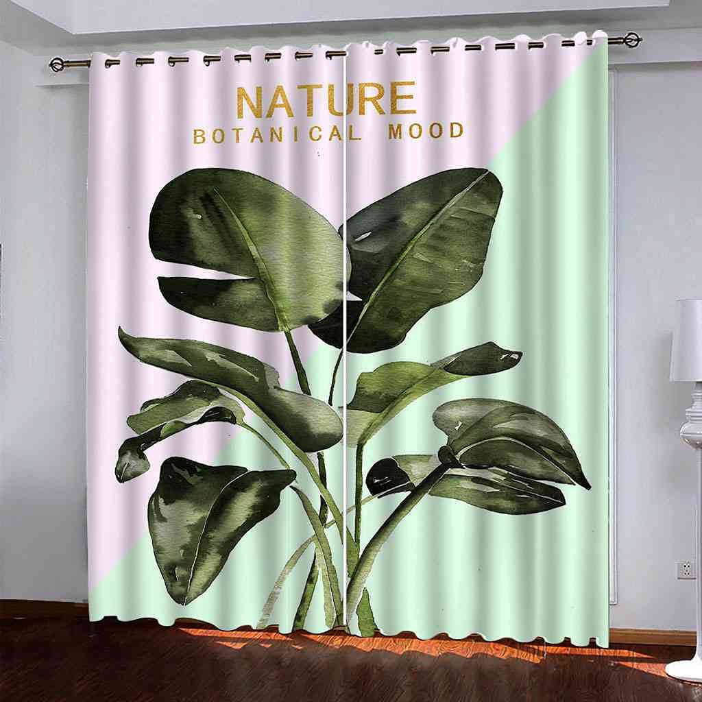 Rideaux feuilles vertes pour décorer la chambre d'enfant et créer un coin de nature