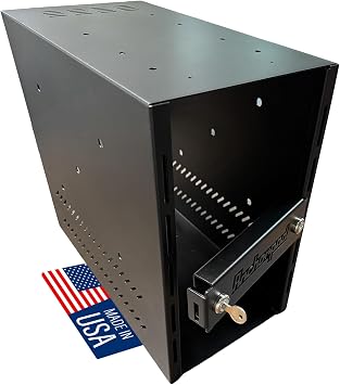 LocDown Universal Gaming Console & Tower Computer Security Enclosure Heavy Duty Steel Anti Theft Lock Box, Keyed Security Cabinet for Video Game Consoles & PC, Wall or Desk Mount, Made in USA