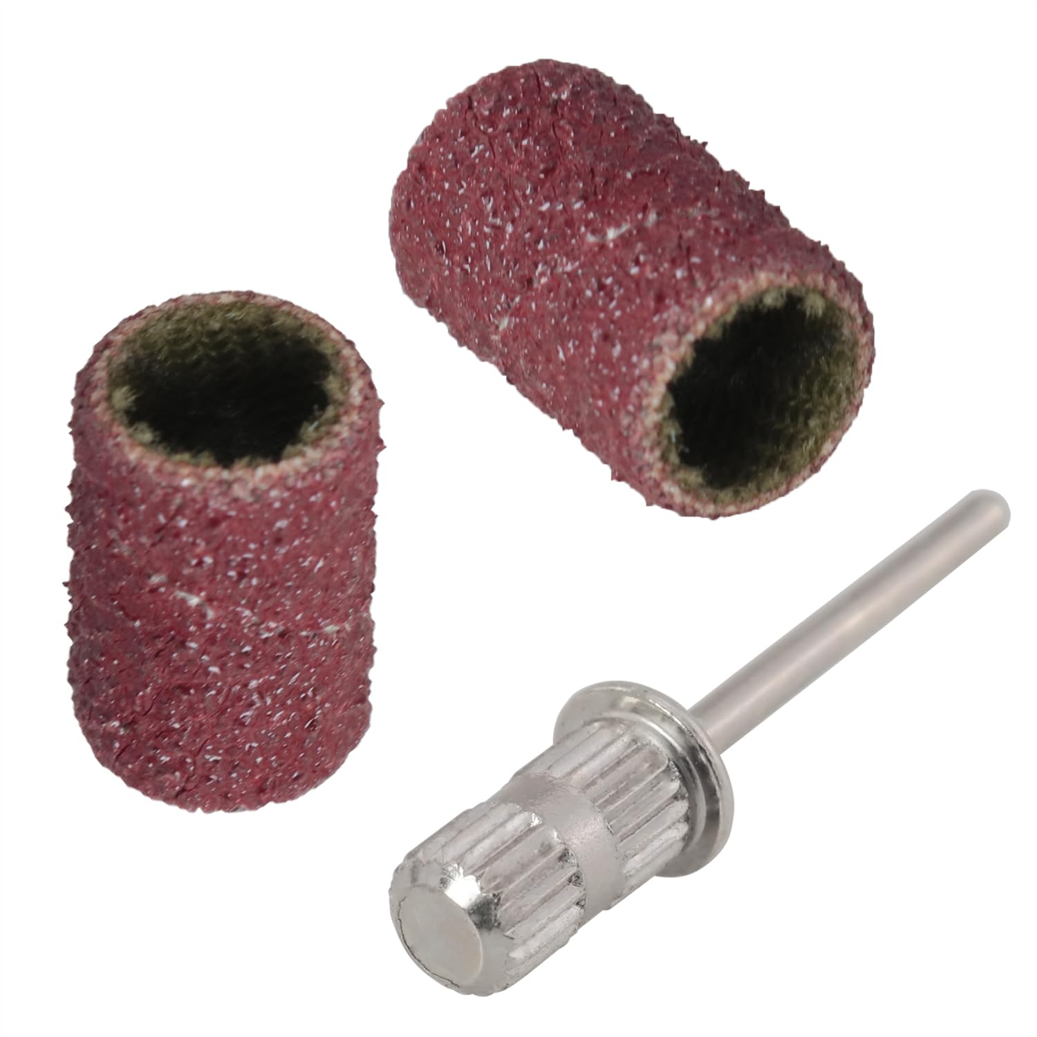 100PCS Heavy Duty Sanding Sleeves Abrasive Drum 1/2 Inch 80 Grit Size Rotary Tool with Handle Packaged in A Box with 1 Silver Mandrel for Dredger Tools Nail Polishing Deburring