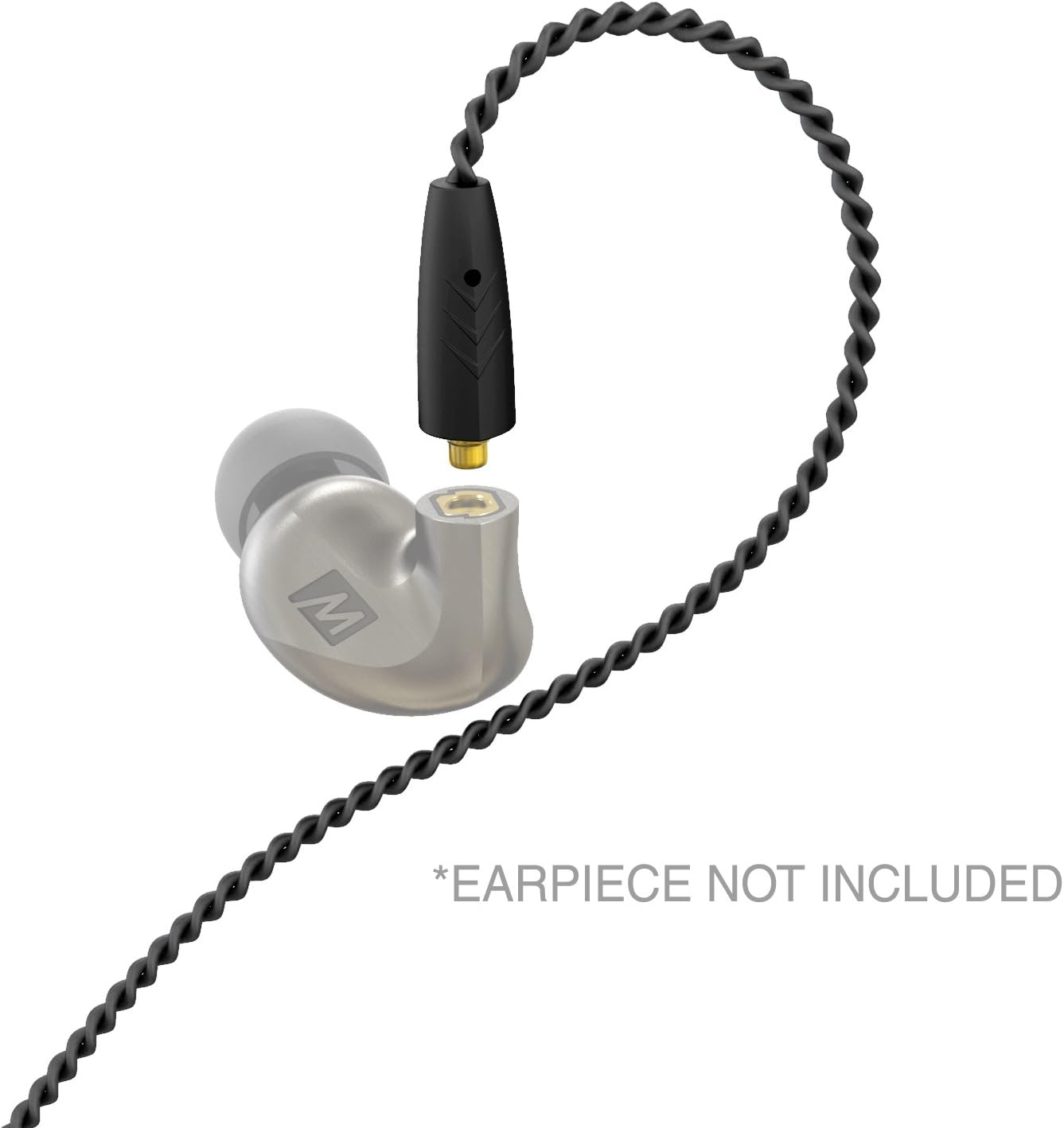 MEE audio MMCX Replacement Stereo Cable for Pinnacle P1 in-ear headphones (Black) (New Version)