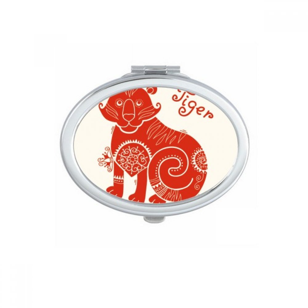 Miroir de poche chine zodiaque rouge pour votre sac à main en voyage