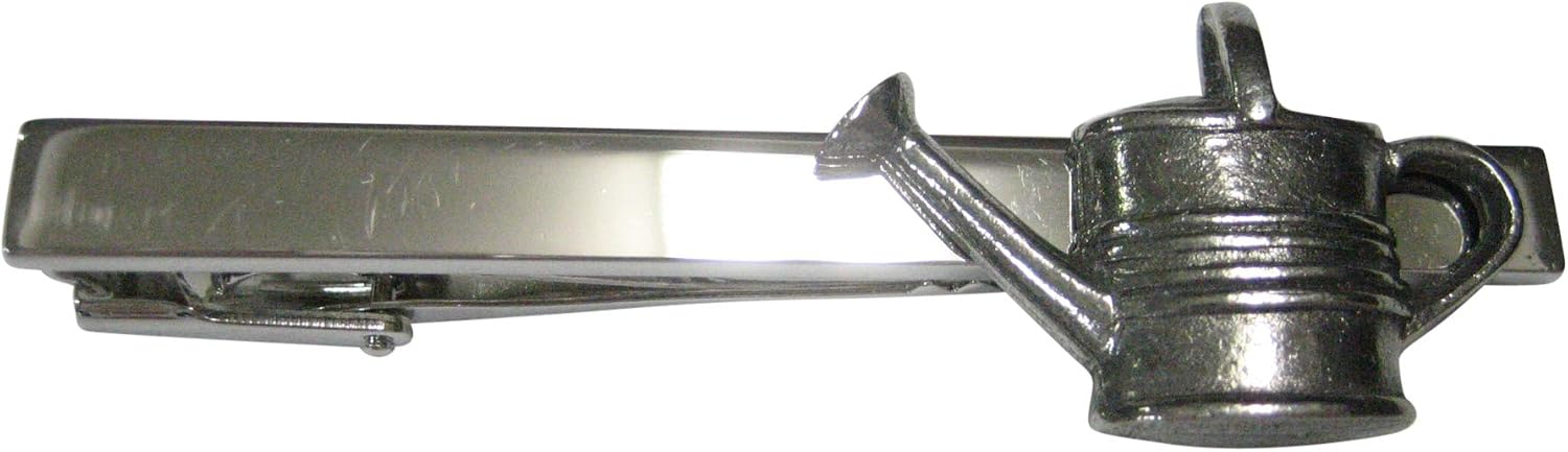 Kiola Designs Silver Toned Textured Gardening Water Can Tie Clip