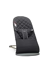 Vista 34 de BabyBjörn Bouncer Bliss, Gris Arena, Tejido, Colchón Clásico de Acolchado Asiento Ajustable de Mecedora para Bebé de 2 en 1 y Silla para Niño