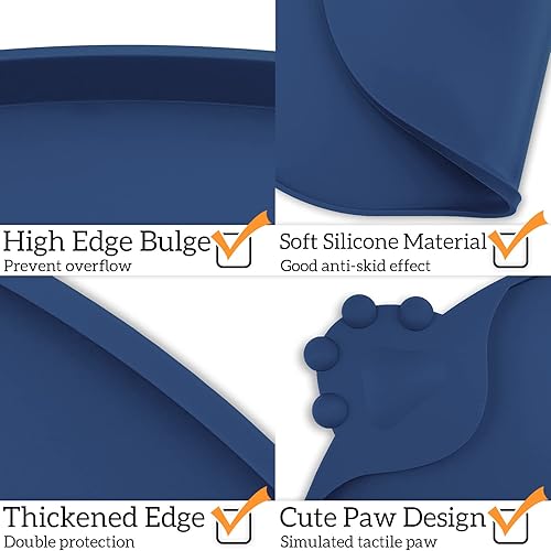 Miniatura 92 de KPWACD Tapete de alimentación de mascotas para perros y gatos, mantel individual de silicona para perros, antideslizante, impermeable, evita