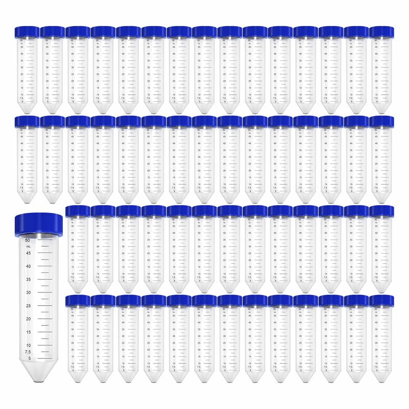 Labxprt Centrifuge Tube Conical Bottom 50ml Size - 119mmX29mm with Screw Caps, Pack Of 50 Polypropylene Container Microcentrifuge Tube with Graduated Marks For Lab Laboratory-image-6