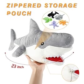 Muiteiur 23 Shark Stuffed Animal Set, Soft 5-in-1 Ocean Creature Plush, Large Whale Shark Plush Toy Gift for Kids, Girls, Boys, Birthday