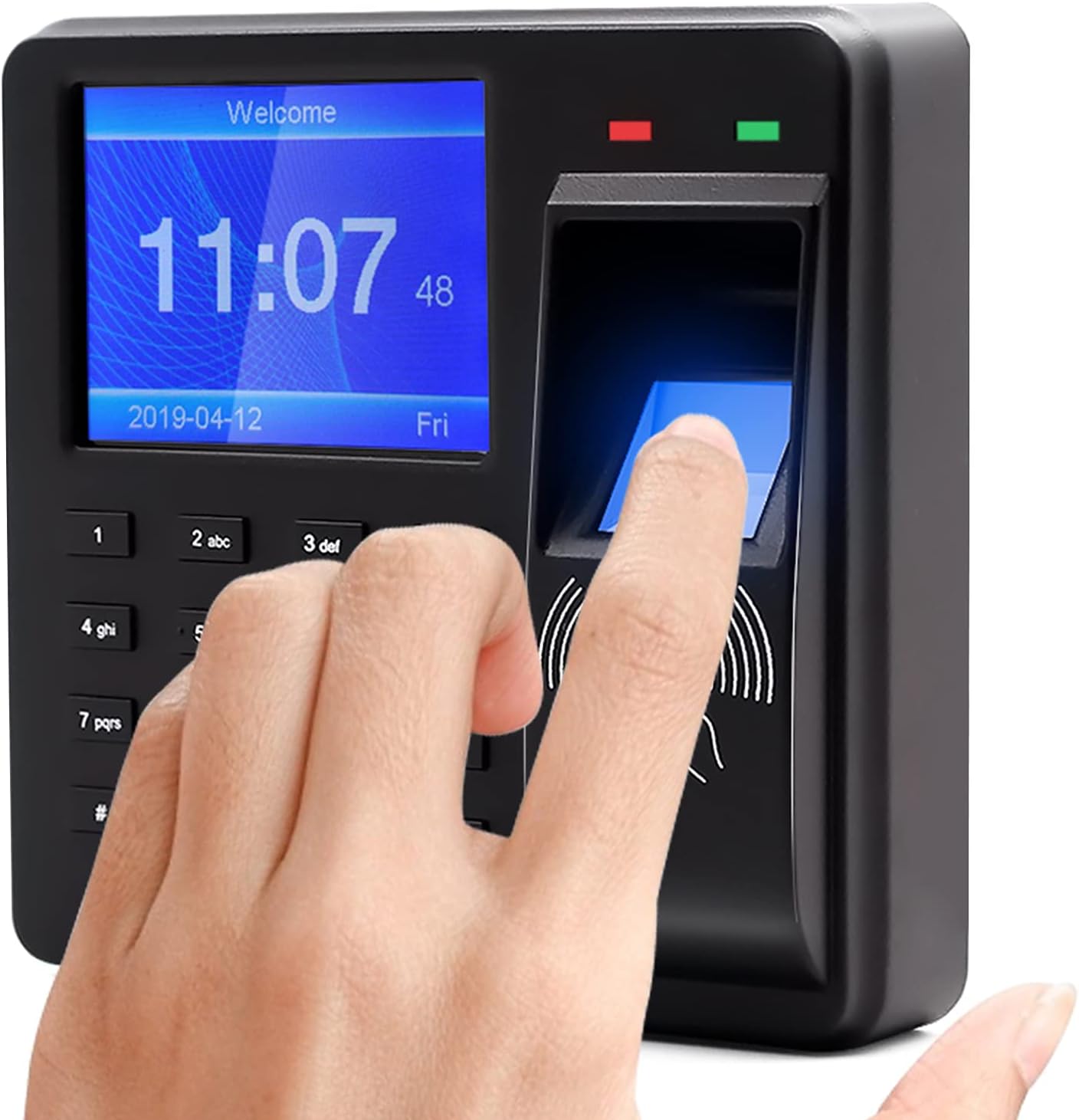 Attendance Machine，Access Control Time Attendance Machine Fingerprint/Password/Recognition Time Clock with 2.4 Inch Display Screen Employee Checking-in Recorder Multi-language Support U Disk Export R