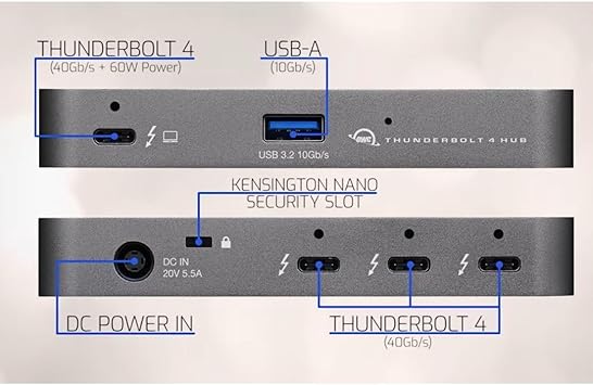 OWC Thunderbolt HUB with 4 X Thunderbolt 4 and 1 X USB-A