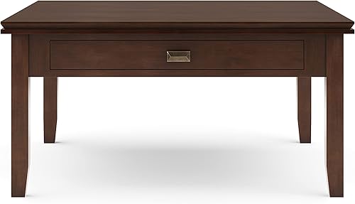 Miniatura 5 de SIMPLIHOME Mesa auxiliar cuadrada artesanal, 36 pulgadas, marrón rojizo