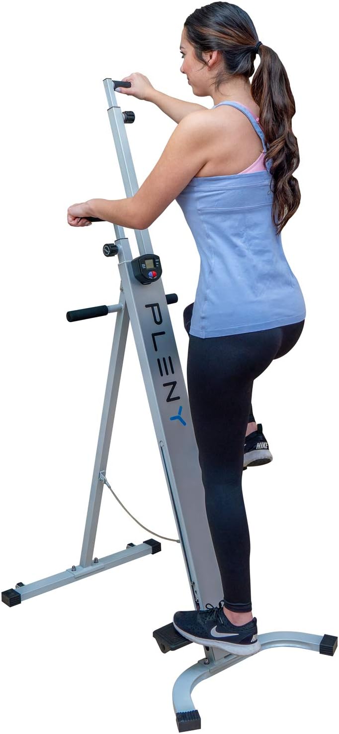 PLENY Foldable Vertical Climber with Count, Time Display, Climbing Stepper Machine for Home Gym