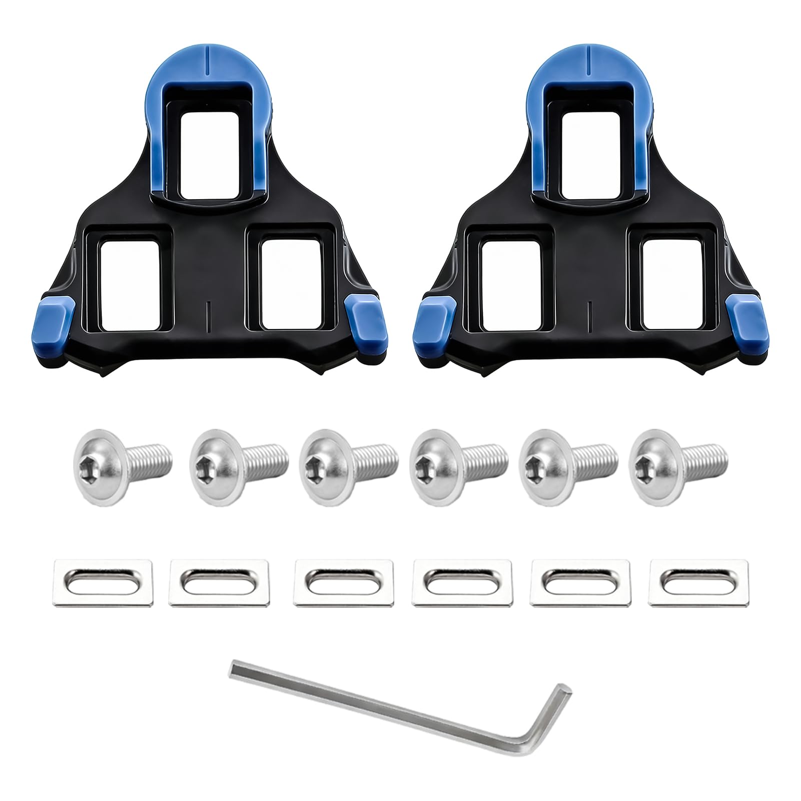 SPD Cleats for Cycling Shoes, Bike Cleats Compatible with Shimano SPD-SL, Road Cycling Cleat, Anti-Slip Clipless Pedal Cleat for Indoor activity, Spin Bike and Road Bike Shoes with Screws and Washers