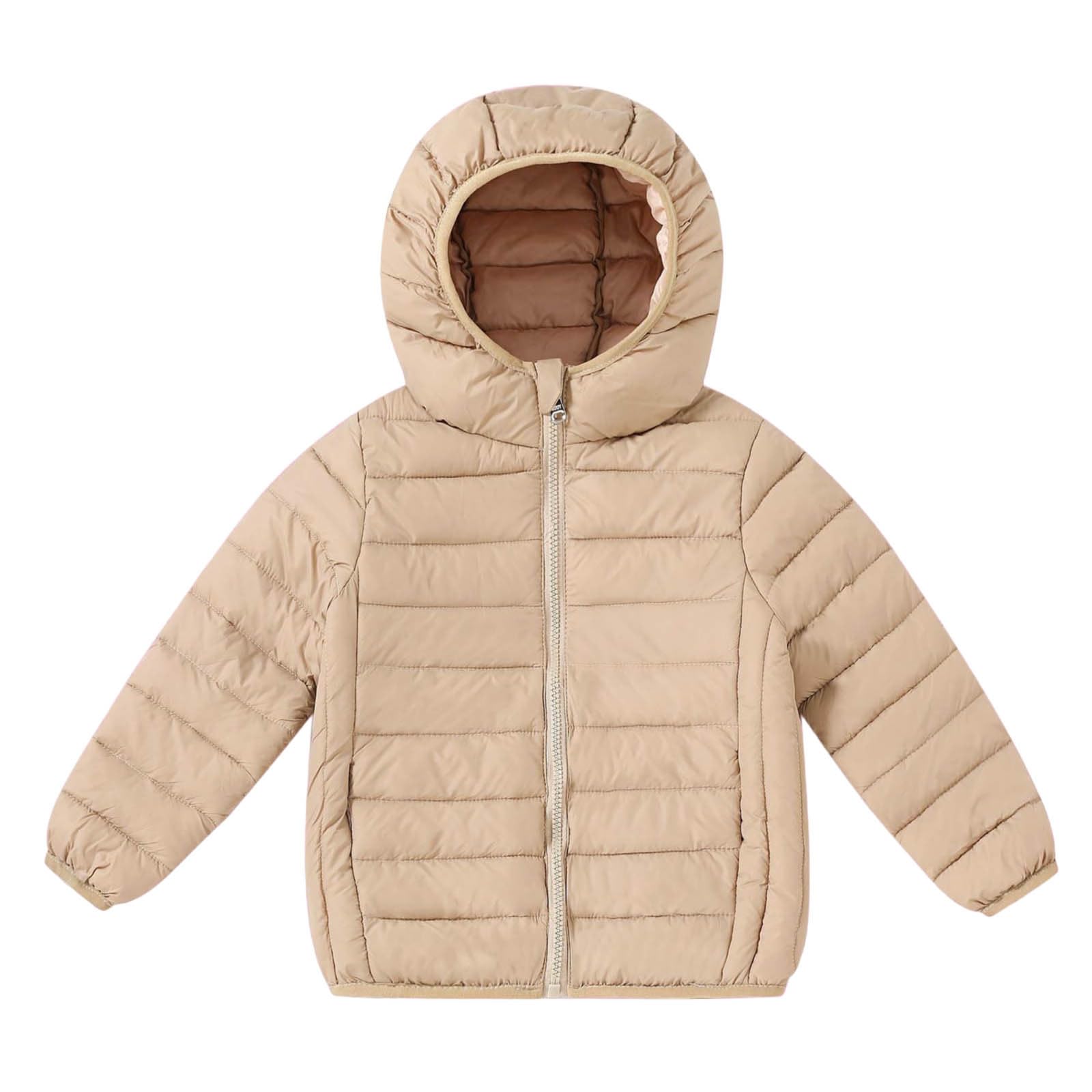 HAOLEI Chaqueta de Invierno para Niñas y Niños,Abrigo Acolchado de Invierno con Capucha Cálido Color Sólido Chaquetas Acolchada Manga Larga con Cremallera Ligera Cómoda Plumifero Caliente 1-17 Años