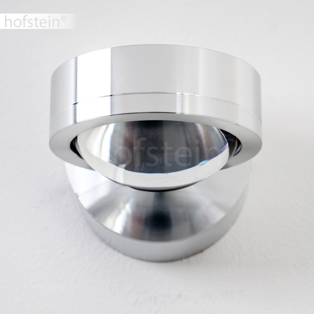 HOFSTEIN LED Wandlampe Harare, Wandleuchte in Chromfarben mit grünem Farbfilter, Wandstrahler mit Lichteffekt, 1-flammig, 3 Watt, 300 Lumen, 3000 Kelvin, Wohnzimmer, Esszimmer, Schlafzimmer, Flur