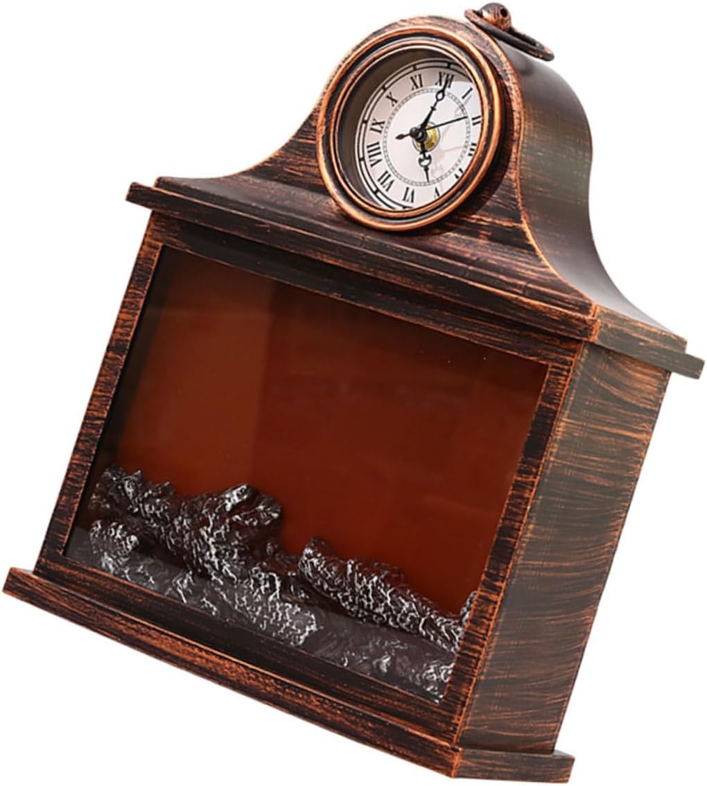 Garneck 1pc Christmas Scene Decorative Lamp Flickering Flame Effect Unique Wall Clock Ornament for Living Room for Holiday Home Decor and Festive Gatherings