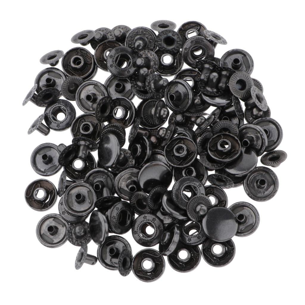 SYDL 30x Snap Fasteners Press Stud on for Leather Jacket Jeans Bag Black 10mm|30 Sets Br Snap ons|Crafts-image-22