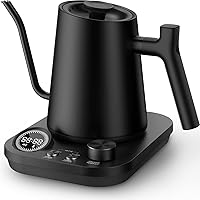 Vista 1 de Silonn Electric Gooseneck Kettle - ±1°F Precise Temp Control, 0.9L 304 Stainless Steel 4-Hour 212°F Keep Warm, 7 Presets & LED Brew Timer for
