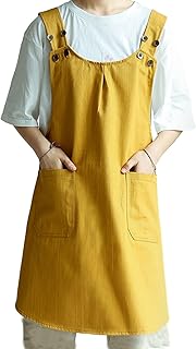 Delantal de Trabajo Unisex con Bolsillos, Moderno y práctico, Tela Vaquera Resistente al Desgaste y Duradera