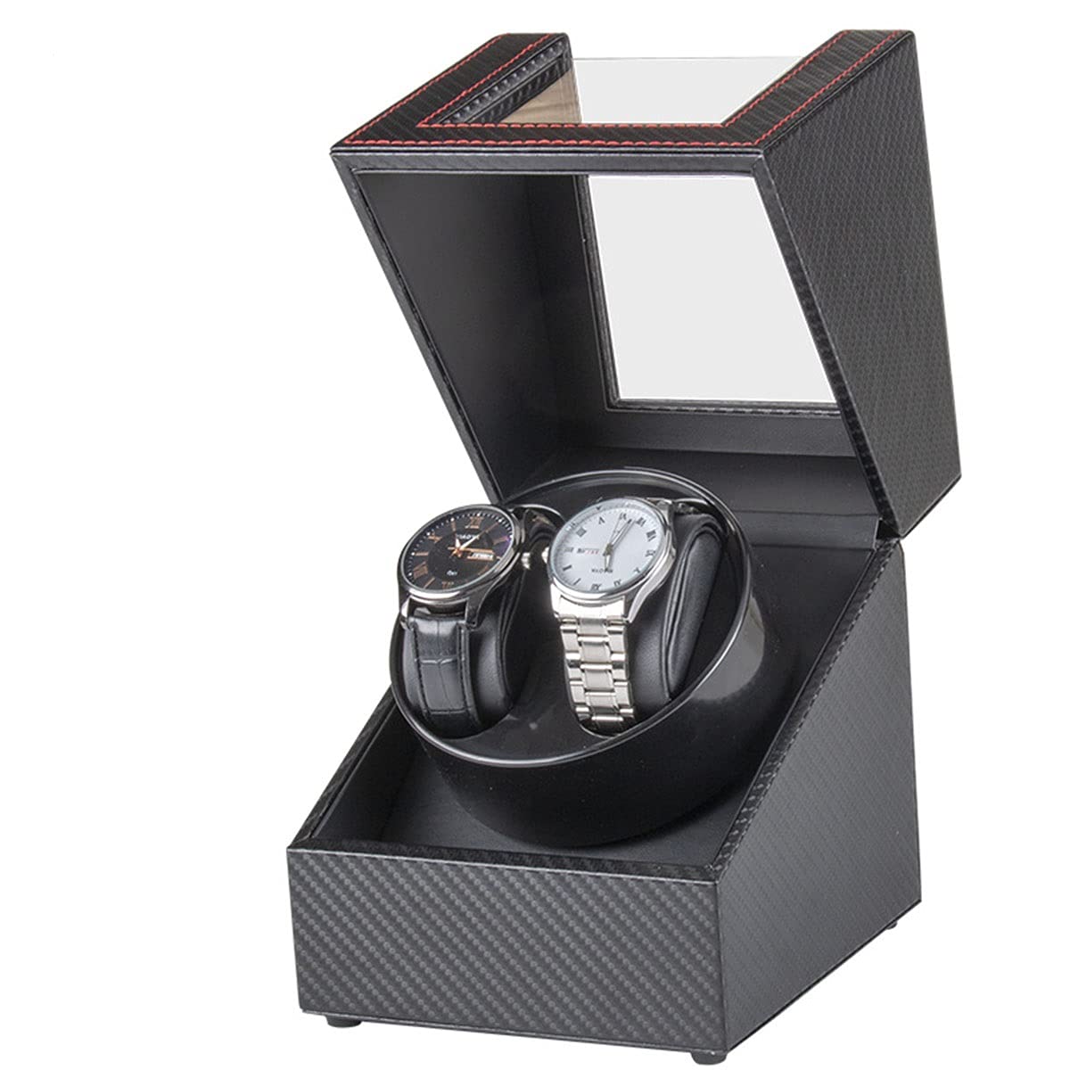 QUSYZD Watch Boxes Double Automatic Automatic Automatic Watch Winder, Suitable for Women Men Watches,Carbon Fiber-A