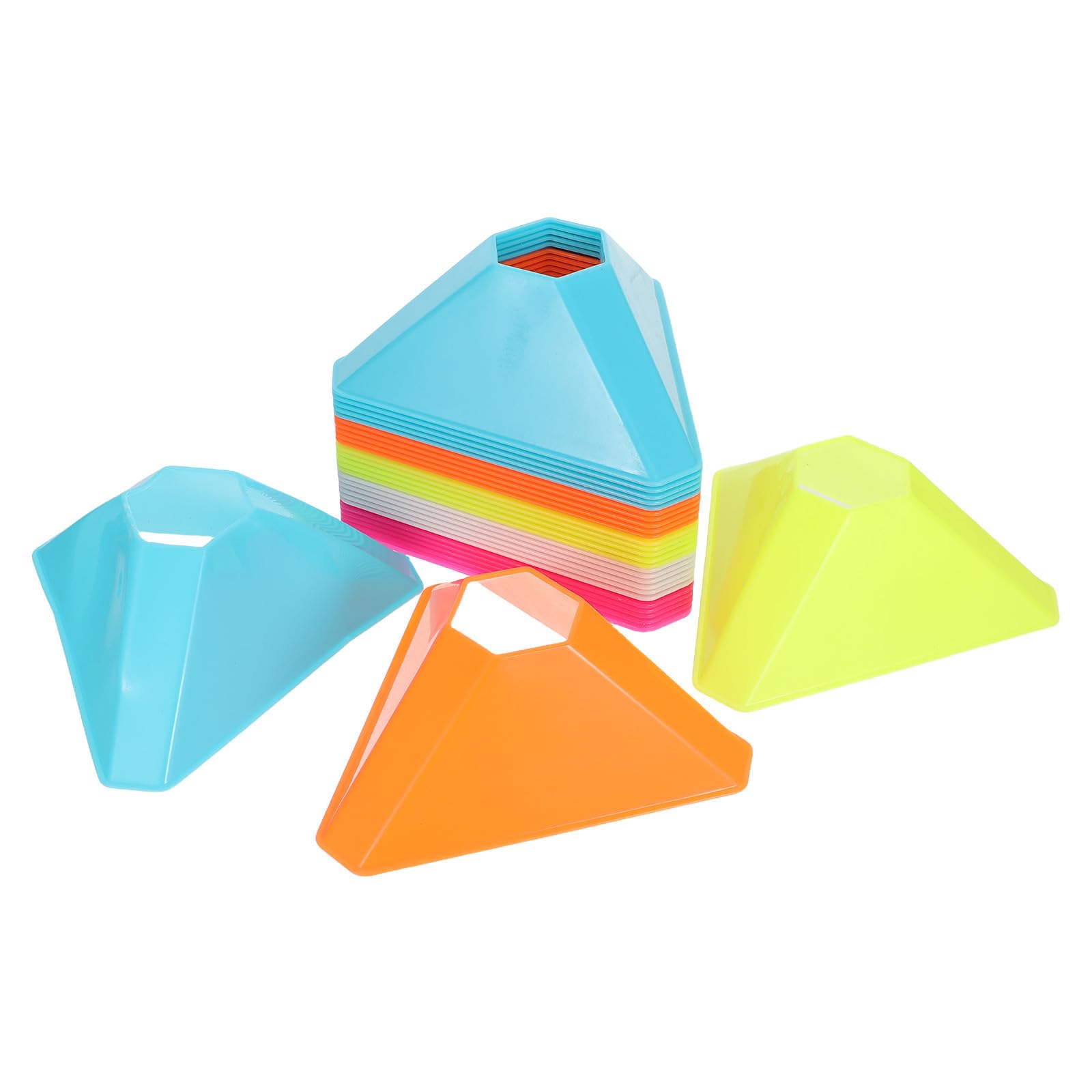 PRETYZOOM 30 Piezas Disco Triangular de Entrenamiento de Fútbol, Plástico