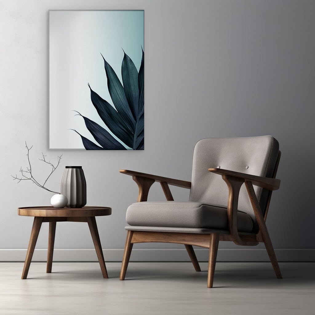 Canvas for Living room. Verdant Solitude in Minimalist Elegance, 27 x 18 inch Canvas Wall Art - Zen Wall Decor