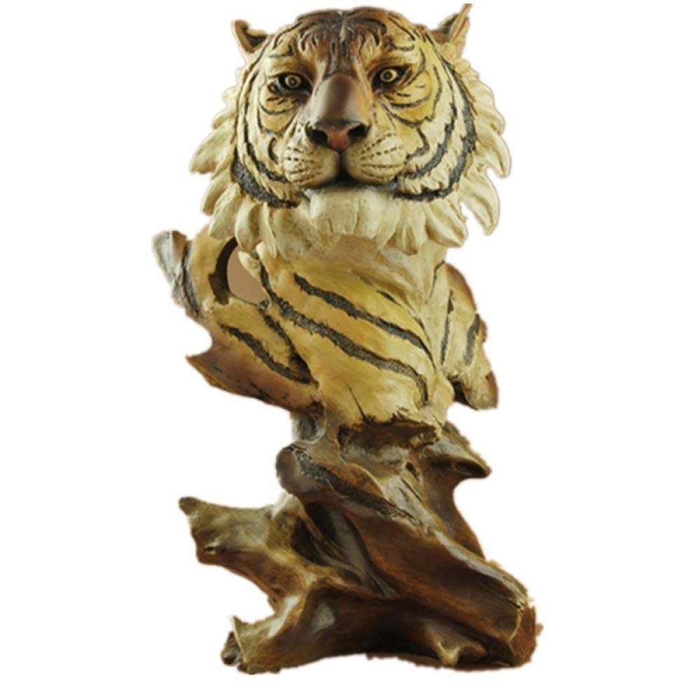 Statue tête de tigre en faux bois : le cadeau idéal de sculpture décorative pour passionnés