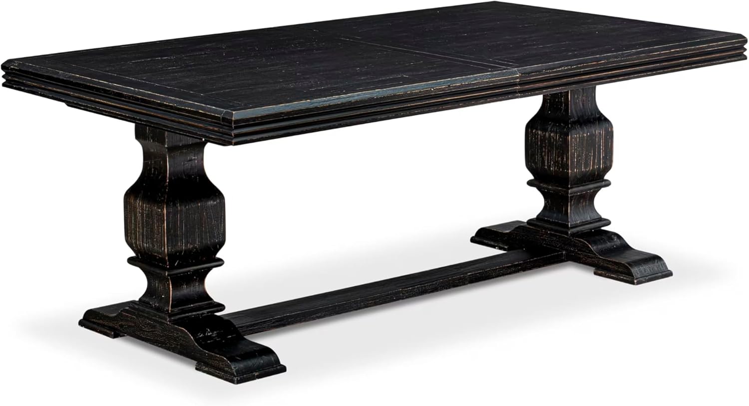 NKCY9-SBB-33 9-Piece Kitchen Table Set Includes a Dining Table and 8 Brown Textured Polyester Fabric Dinner Chairs with High Back, 44x100 Inch, Sand Blasting Black image 5 of 16 B0DSJXSZFD