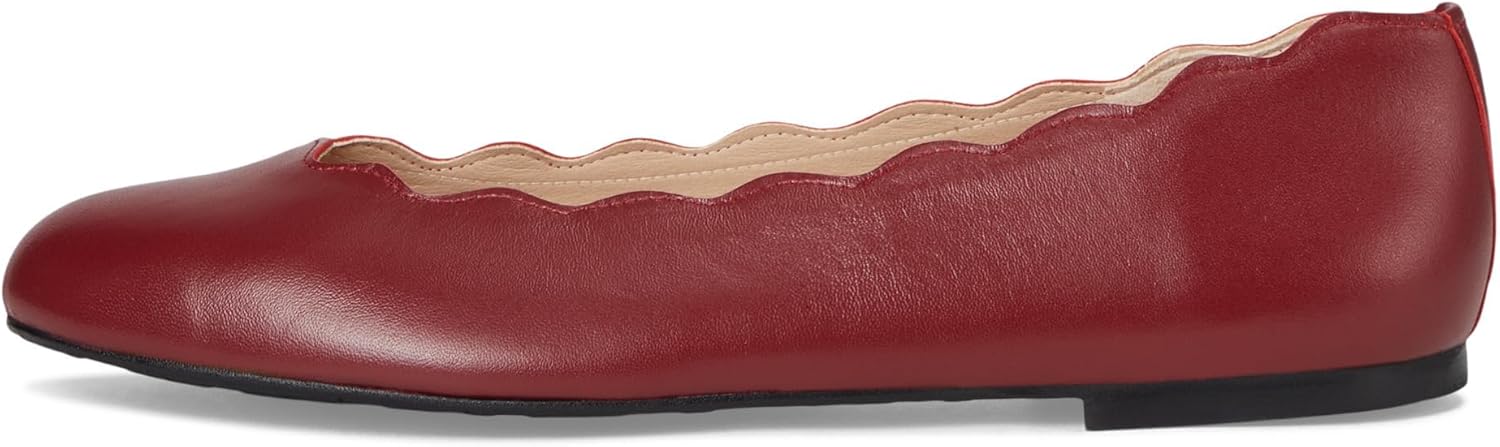 French Sole Women's Jigsaw Ballet Flat, Burgundy, 6.5