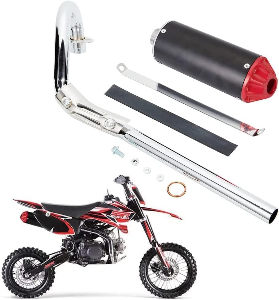 YYCKE 28mm High Performance Exhaust Muffler Silencer Pipe Assembly kit Dirt Bike Motocross