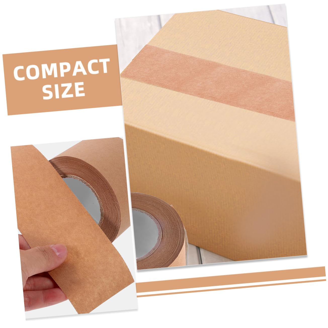 NUOBESTY 3 Set 3 Set Di Nastro Di Carta Kraft Nastro Da Imballaggio Kraft Resistente Di Marcatura Di Spedizione Di Tenuta Di Carta Marrone 3 * 3