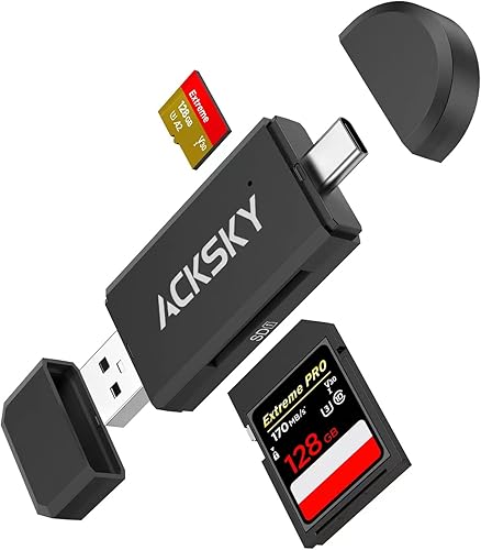 Lector de tarjetas SD USB C y adaptador micro SD USB 3.0, lector de tarjetas de memoria de alta velocidad para SD/Micro SD/SDHC/SDXC/MMC, lector de