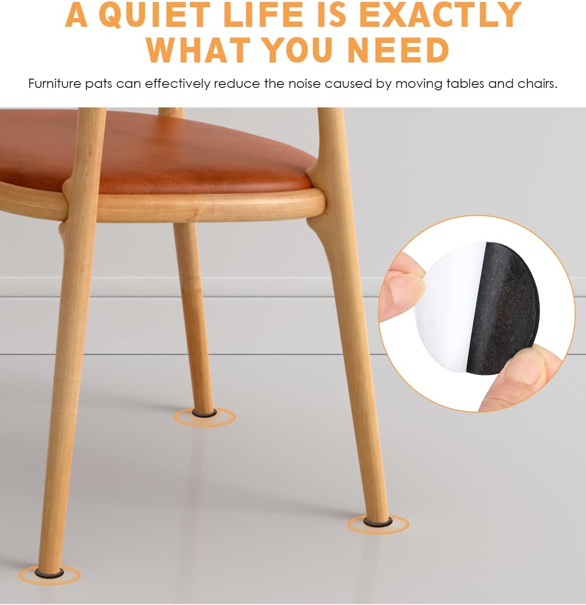 Felt Furniture Pads 48 PCS,Furniture Pads for Protecting Hardwood Floors,Self Adhesive Anti Scratch Floor Protector for Furniture Legs Hardwood (Black)