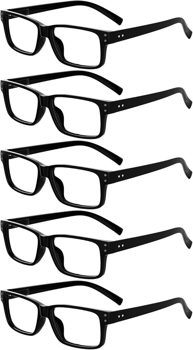 Eyekepper Vintage Reading Glasses for Men - 5 Pack Spring Hinges Classic Readers