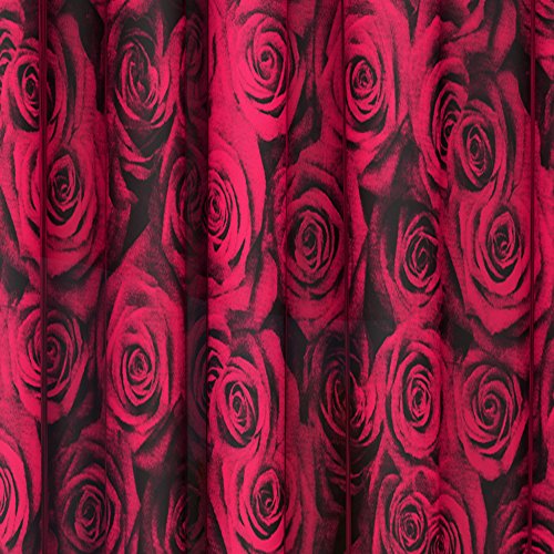 Image of Story@Home Combo Set of 2 Piece Modern Polyetser Eyelet Floral Pattern Ringtop Printed Door Curtains - 7 Feet, Pink