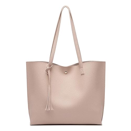 Dreubea Women's Soft Faux Leather Tote Shoulder Bag from, Big