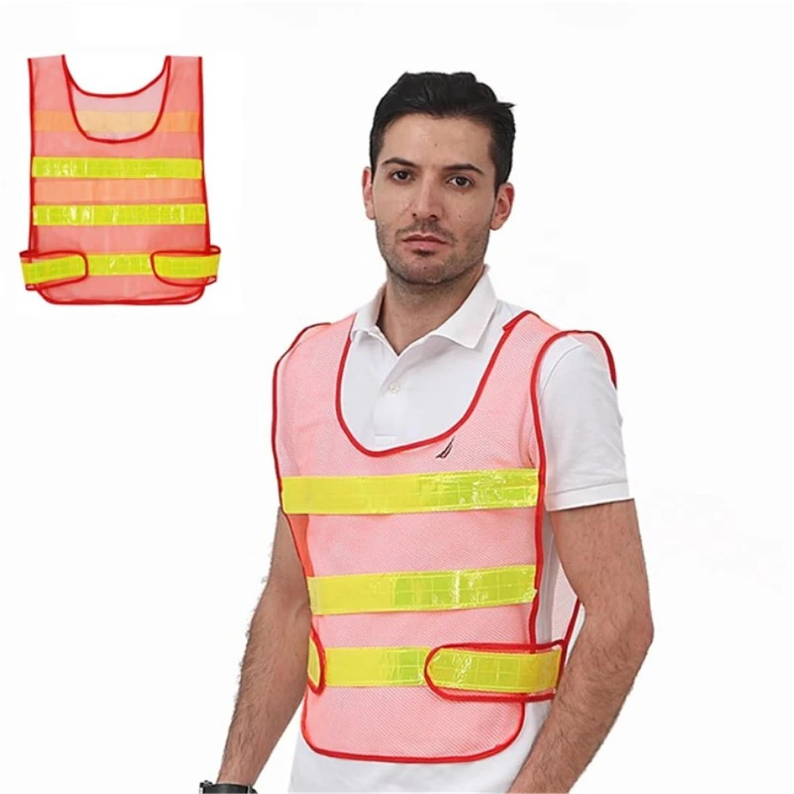 Chaleco Reflectante de Alta Visibilidad, Chaqueta, Ropa Trabajo, Motocicleta, Ciclismo, Deportes al Aire Libre para la construcción, Trabajos al Aire Libre(Green-1pcs)